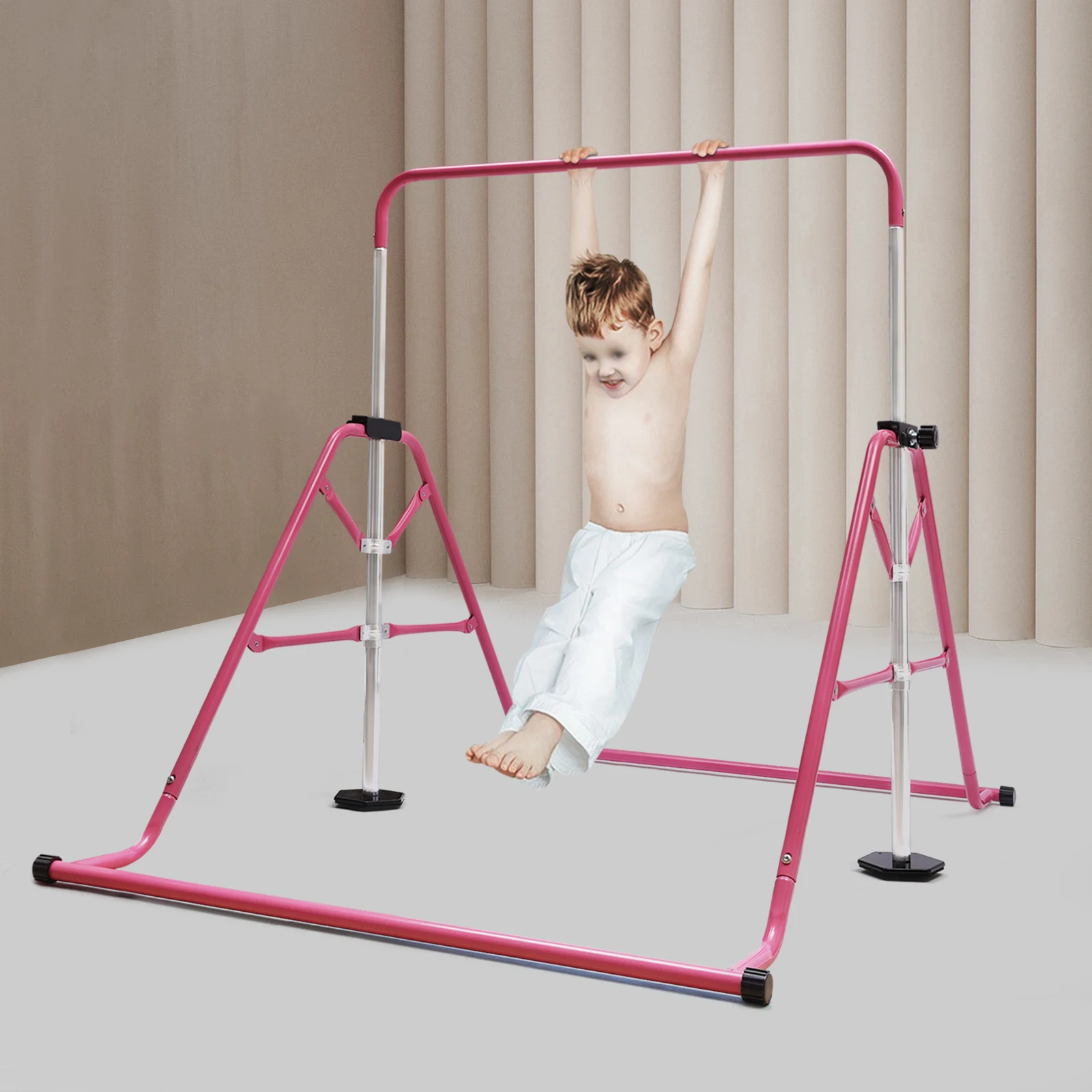 Expandable Gymnastics Bars Junior Training Bar Gymnastics Equipment for Home Adjustable Height Folding Horizontal Bar