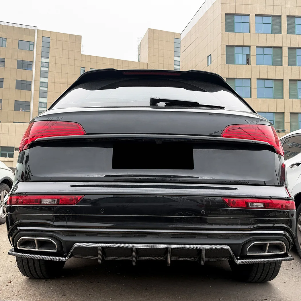 

For Audi Q5 FY Sline 2021-2024 Car Rear Bumper Lip Separator Diffuser Lip Lower Splitter Guard Gloss Black/Carbon Look Body Kit