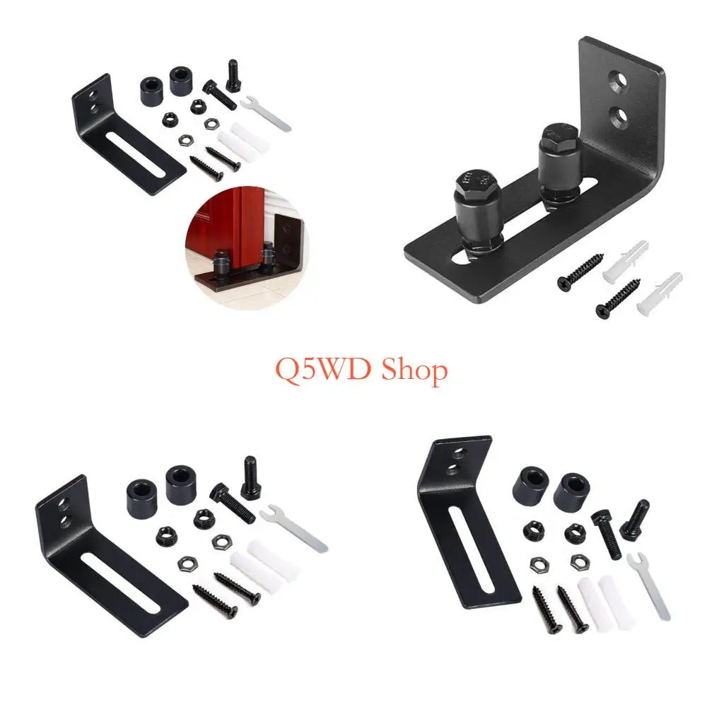 Q5WD Double Wheel Sliding Door Guide Structure Modifiable Track Positioner Denial Drilling Required Mild Steel Building for