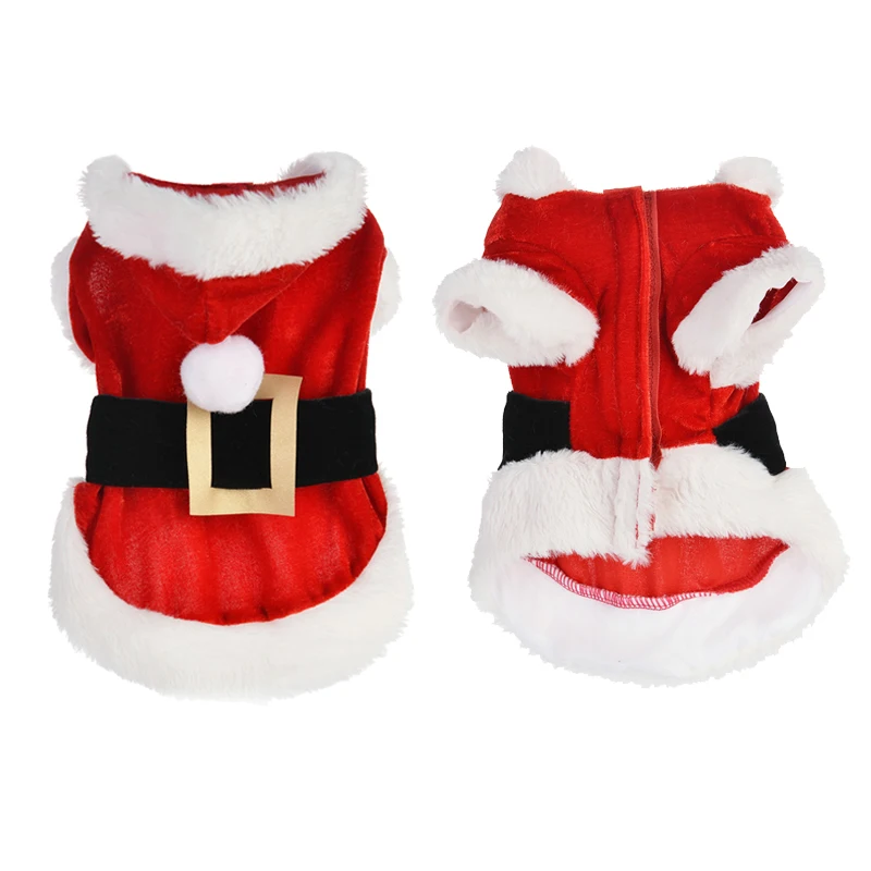 Santa Christmas Costume Clothes for Pet Small Dogs Winter Dog Hooded Coat Jackets Puppy Cat Clothing Chihuahua Yorkie Outfit