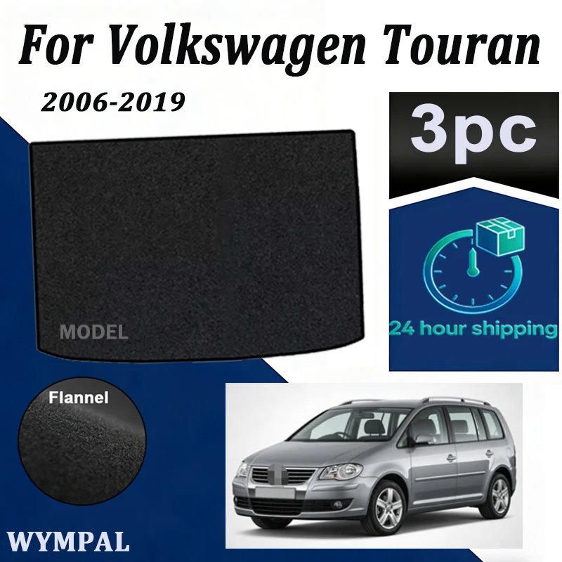 Nylon Car Rear Trunk Mat For Volkswagen Touran	 5seats 2006-2015 Boot Cargo Carpet Pad Accessories black Trunk