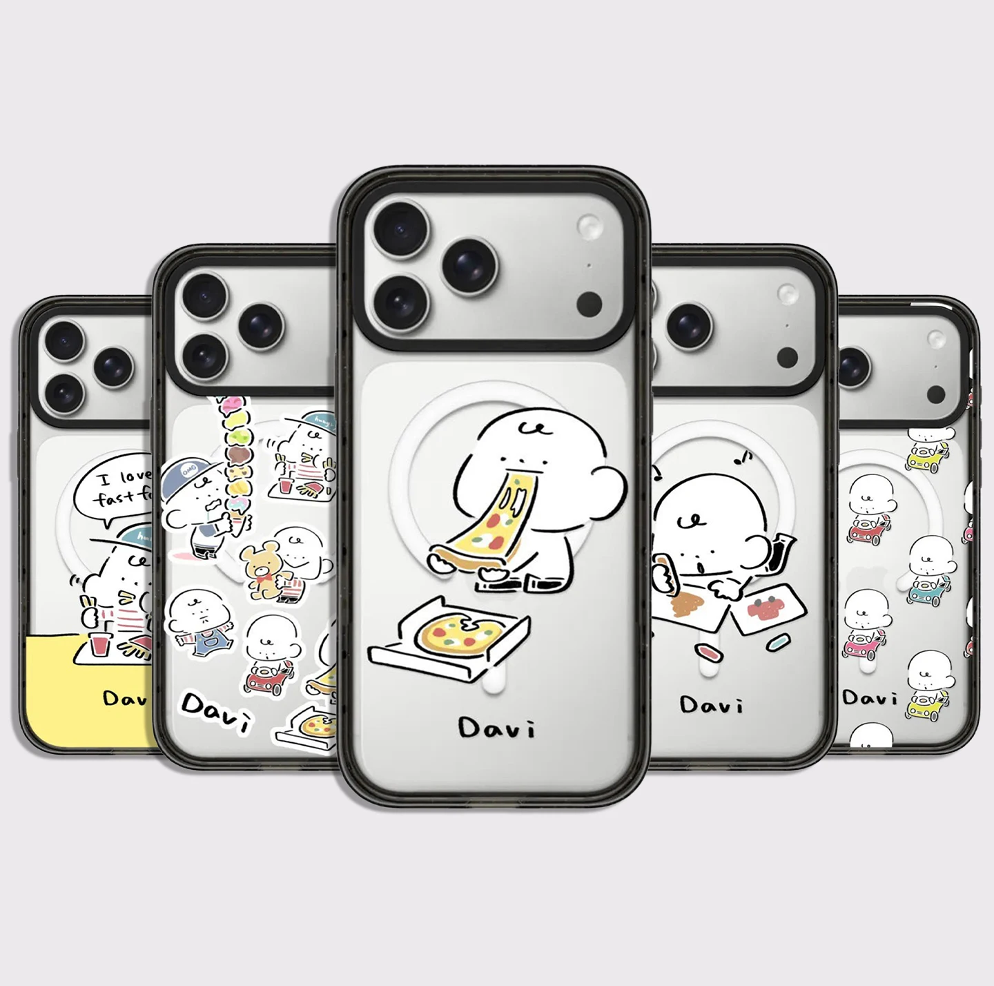 

Baby Pizza Impact Black Border Magnetic Cover for IPhone 12 13 14 15 16 17 Pro Max Case for IPhone 17 Air