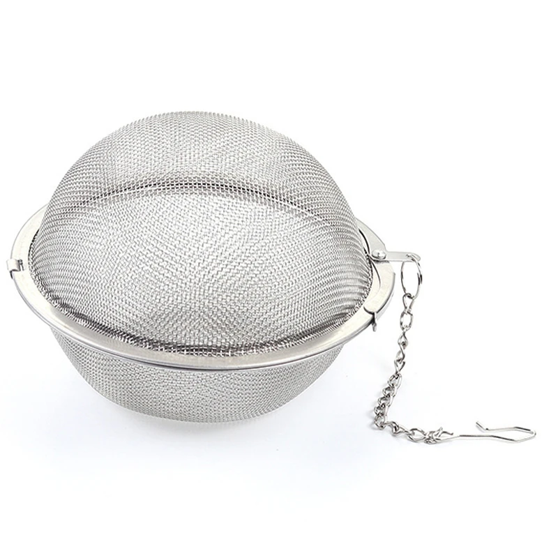 50 PCS Stainless Steel Tea Infuser Sphere Locking Spice Strainer Ball Mesh Filter with Chain Interval Diffuser Wholesale XB