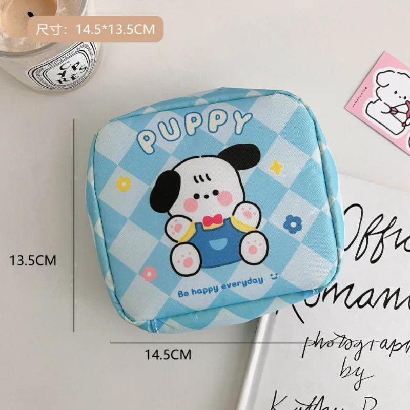 Ins tas kosmetik kecil kartun lucu, casing Organizer Makeup lipstik Mini, Kantung tas penyimpanan koin Earphone perjalanan