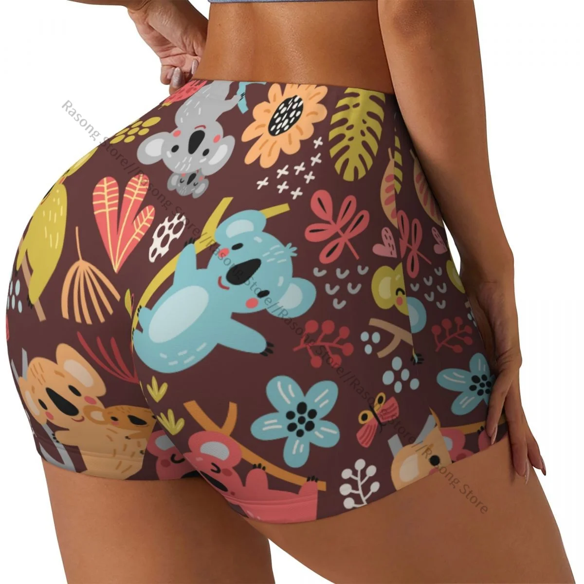 

Women Yoga Shorts Cute Colorful Koala Workout Shorts Fitness quick-dry Ladies Yoga Gym Running Short Pants Sportswear