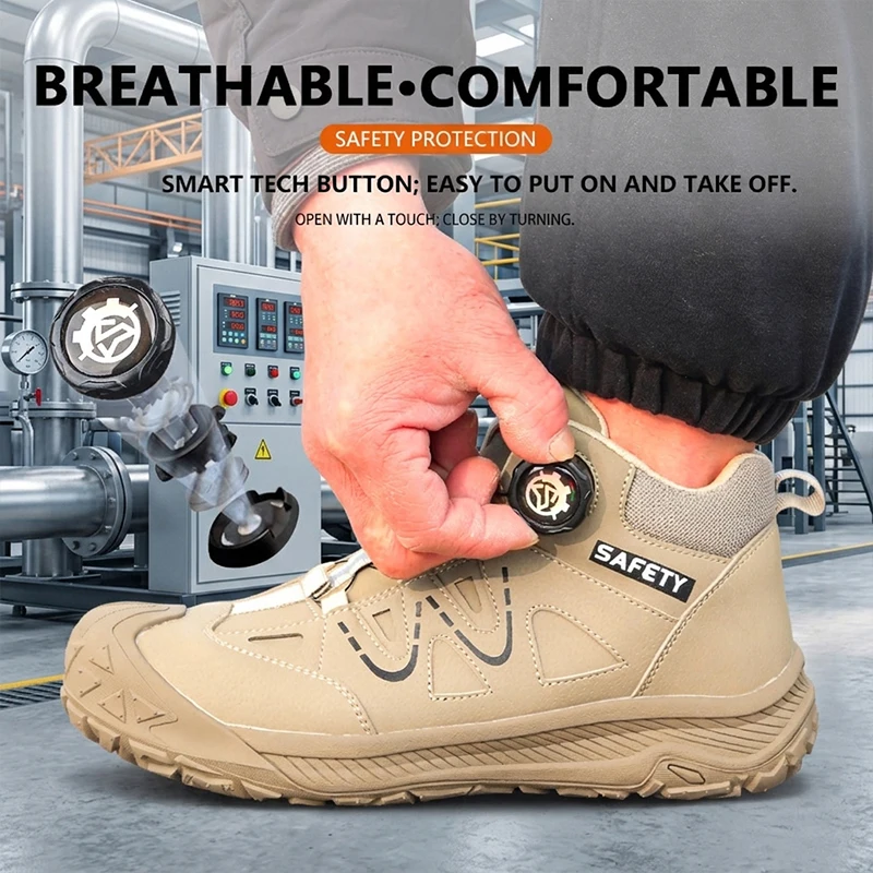 lightweight-waterproof-wear‑resistant-anti‑slip-high-top-rotary-knob-breathable-safety-footwear-anti‑smash-anti‑puncture