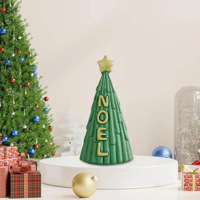 Miniature Christmas Tree Figurines Resin Christmas Tree Set Home Table Craft Winter Creative Table Miniature Christmas Tree