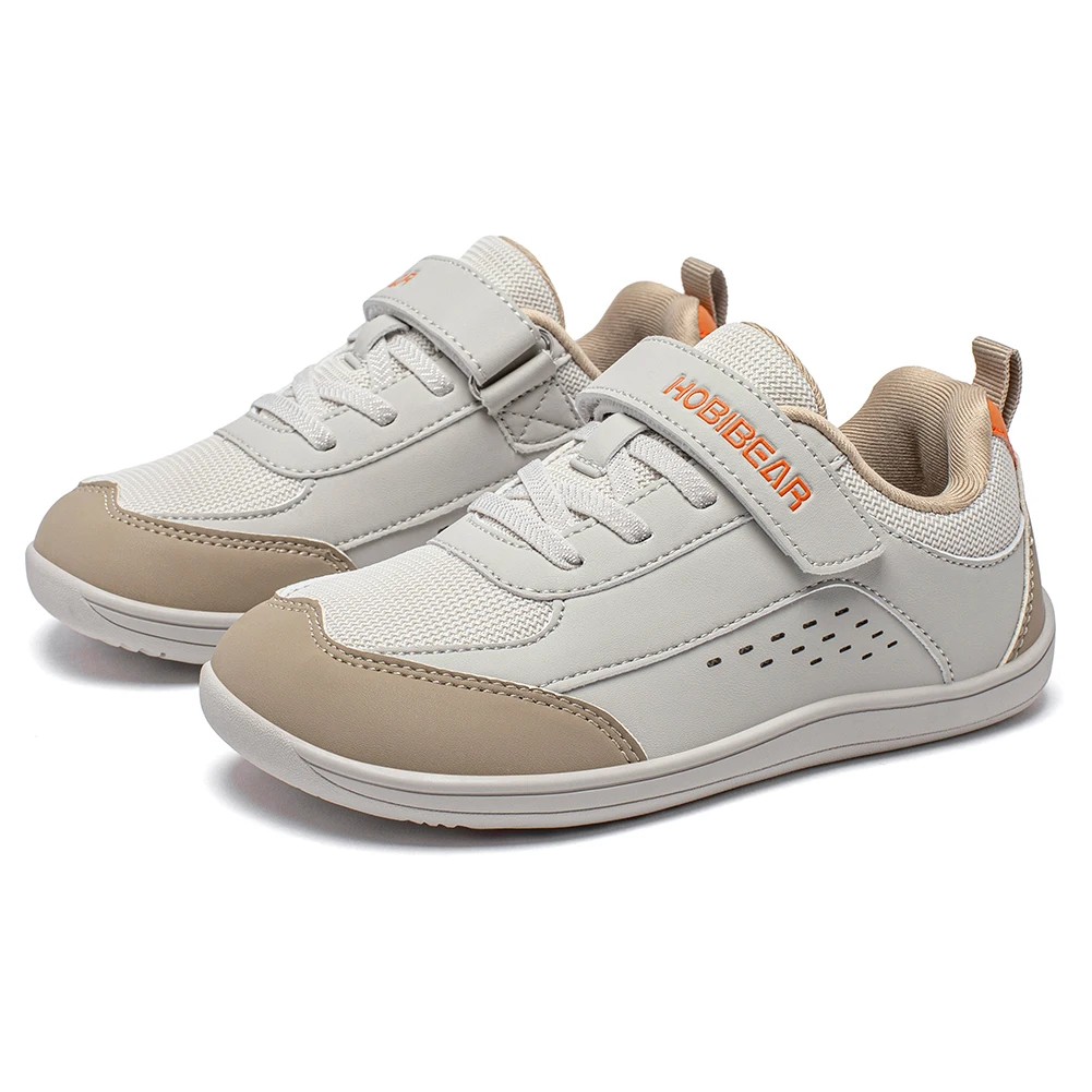 HOBIBEAR Kinder-Schuhe mit breiter Zehenpartie, großes Kind, Barfuß-Hakenschlaufe, minimalistische Turnschuhe, Kunstleder-Mesh-Schuhe – Detail 14