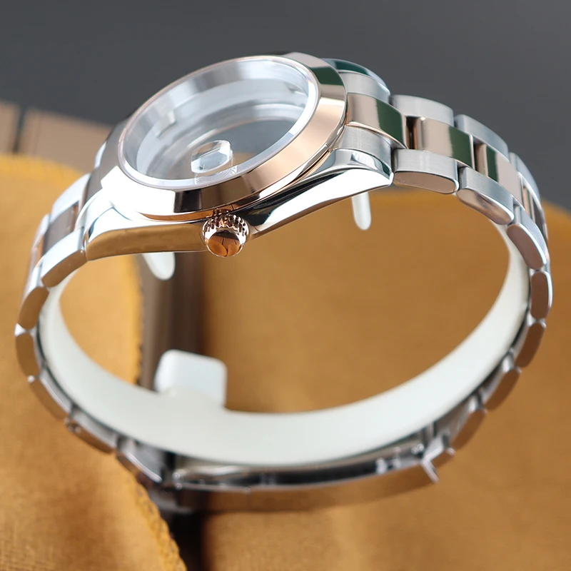 Caja de reloj con borde biselado de 36mm y 40mm, pulsera de cristal de zafiro para Seiko Nh35 Nh36 Nh34 Nh38 Miyota8215, movimiento de 28,5mm, Esfera Explorer