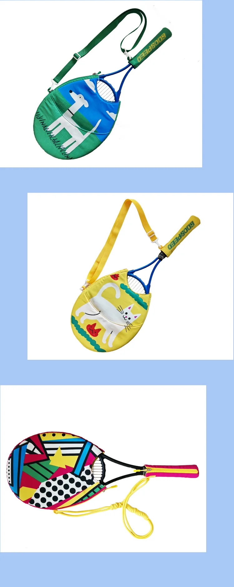 Tennisschläger-Tasche Tragbare Schläger-Aufbewahrungstasche mit Separatem Griff Outdoor-Trainingsschutz Sport-Schutzhülle – Detail 6
