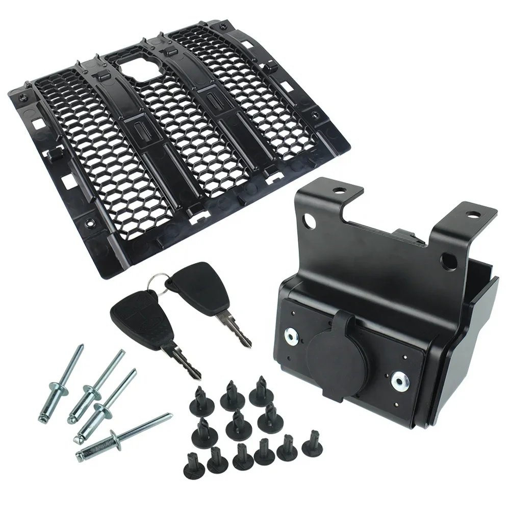 

Lock Cover Hood Latch Catch Lock Kit Assembly Anti-Theft Security Lock Kit for Jeep Wrangler JL 18+