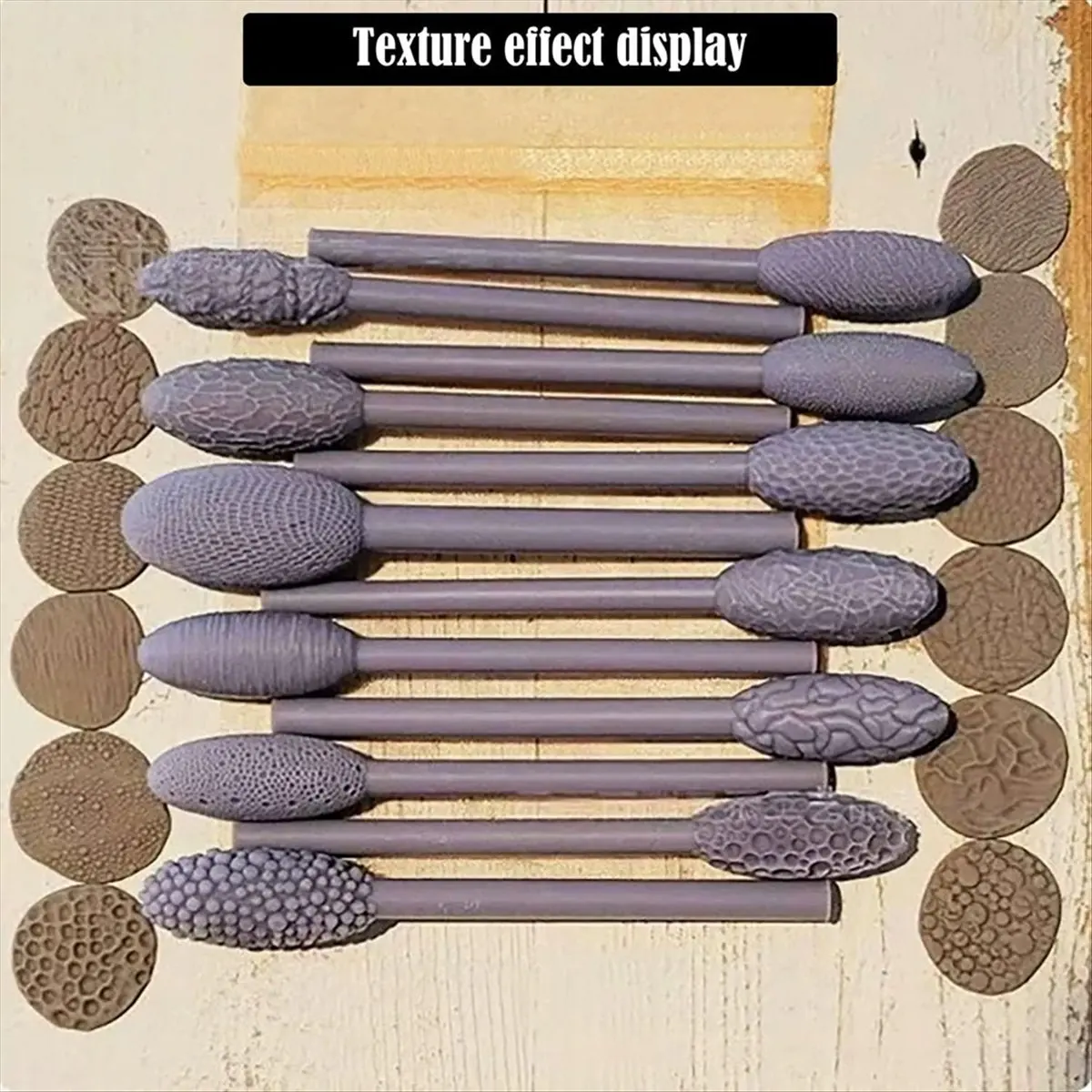 【Tools & Parts】 Clay Texture Roller for Art Projects,Single Head/Double Head, Roller Stick, Clay Bead Roller,Clay Texture Tools