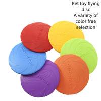 Dog Toy Flying Disc Silicone Material Sturdy Resistant Bite Mark Repairable Pet Outdoor Training Entertainment Throwing Type Toy