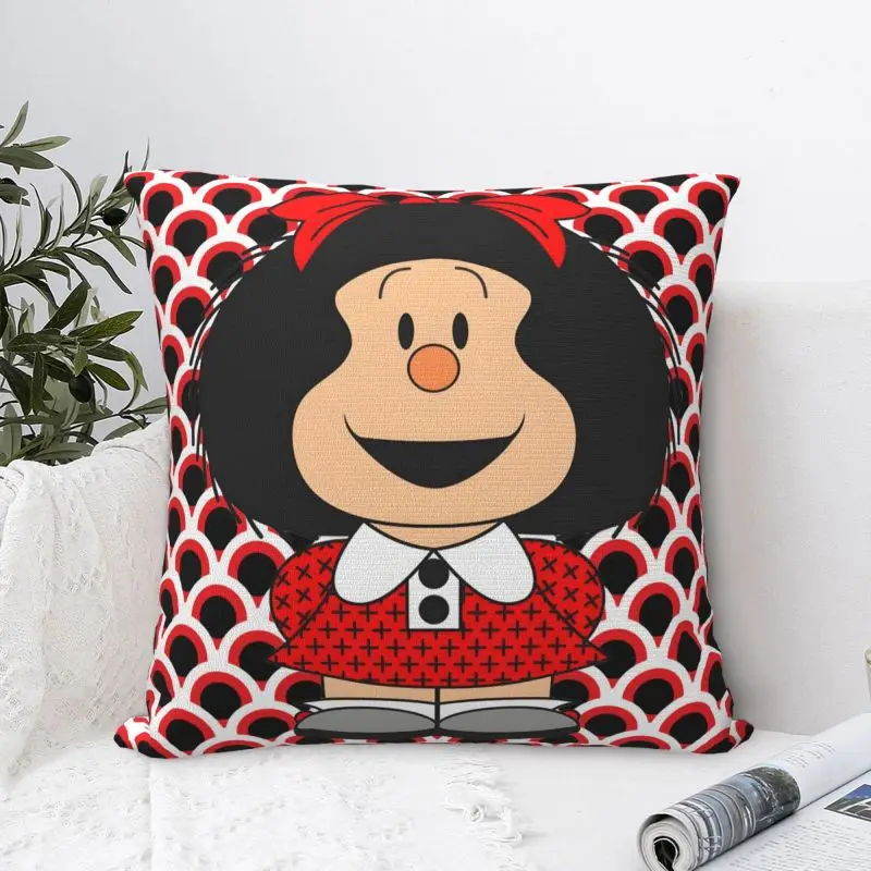 Custom Humor Mafaldas Quino Comic Cartoon Manga Luxury Throw Pillow Covers Cushion Cover