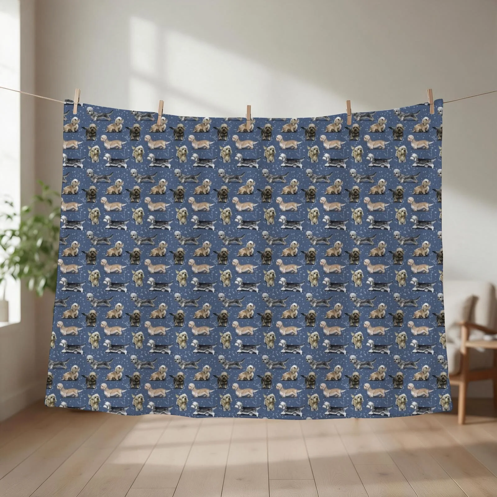 The Dandie Dinmont Terrier Throw Blanket couch cozy soft plush fuzzy picnic outdoor blanket