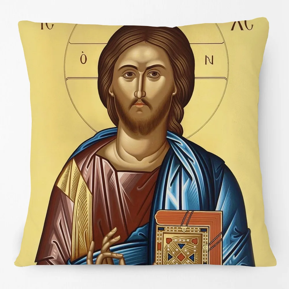 Orthodox Christianity Saints Portraits Cushion Cover Home Decorative Sofa Pillow Case