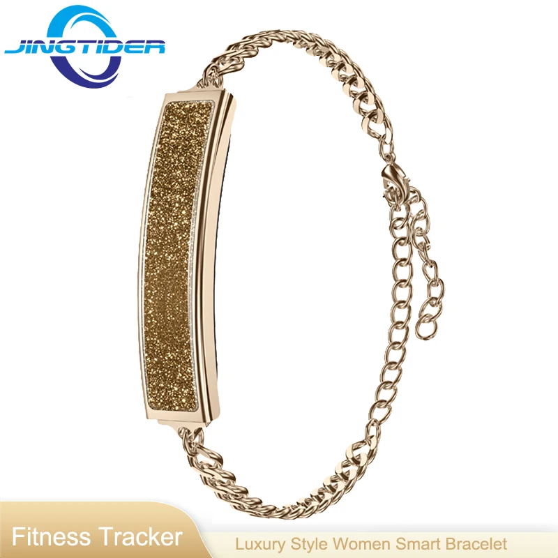 

B6 Fashion Female Women Smart Bracelet Colored Glitter Stainless Steel Chains Lady Smart Band 5ATM Waterproof Health Tracker