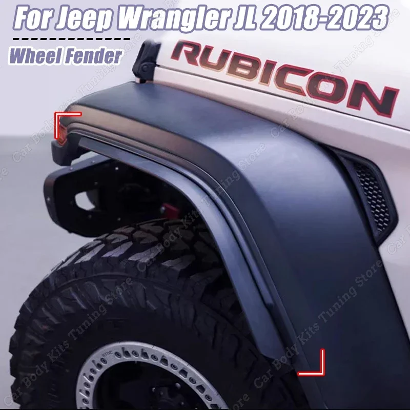 For Jeep Wrangler JL 2018-2023 Front Rear Car Wheel Fender Flares Arch Flaps Mudguard Splash Extensions Strips Trim Body Kits