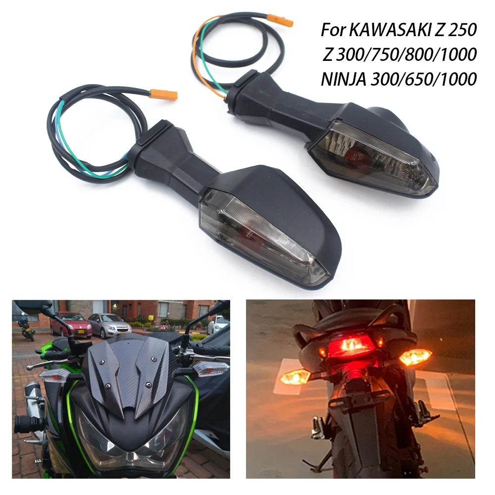 

For Kawasaki Ninja ZX 6R 300 800 1000 KLE 650 VERSYS Z750 KLR 650 Motorcycle Turn Signal Light Front Rear Indicator Flashers