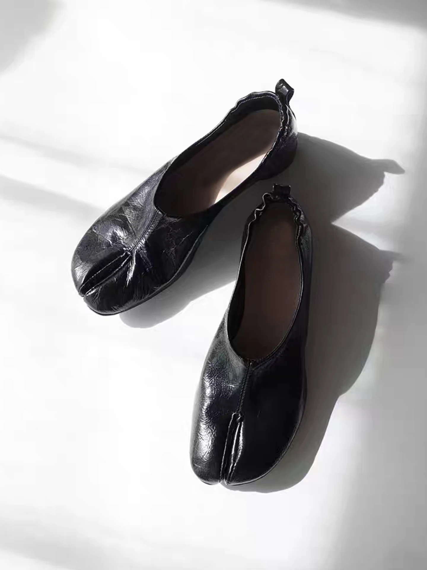 retro-sle-genuine-leather-chunky-heel-slip-on-toe-separated-women's-ballet-sle-oe-spring-autumn-new-faion-andma-oe