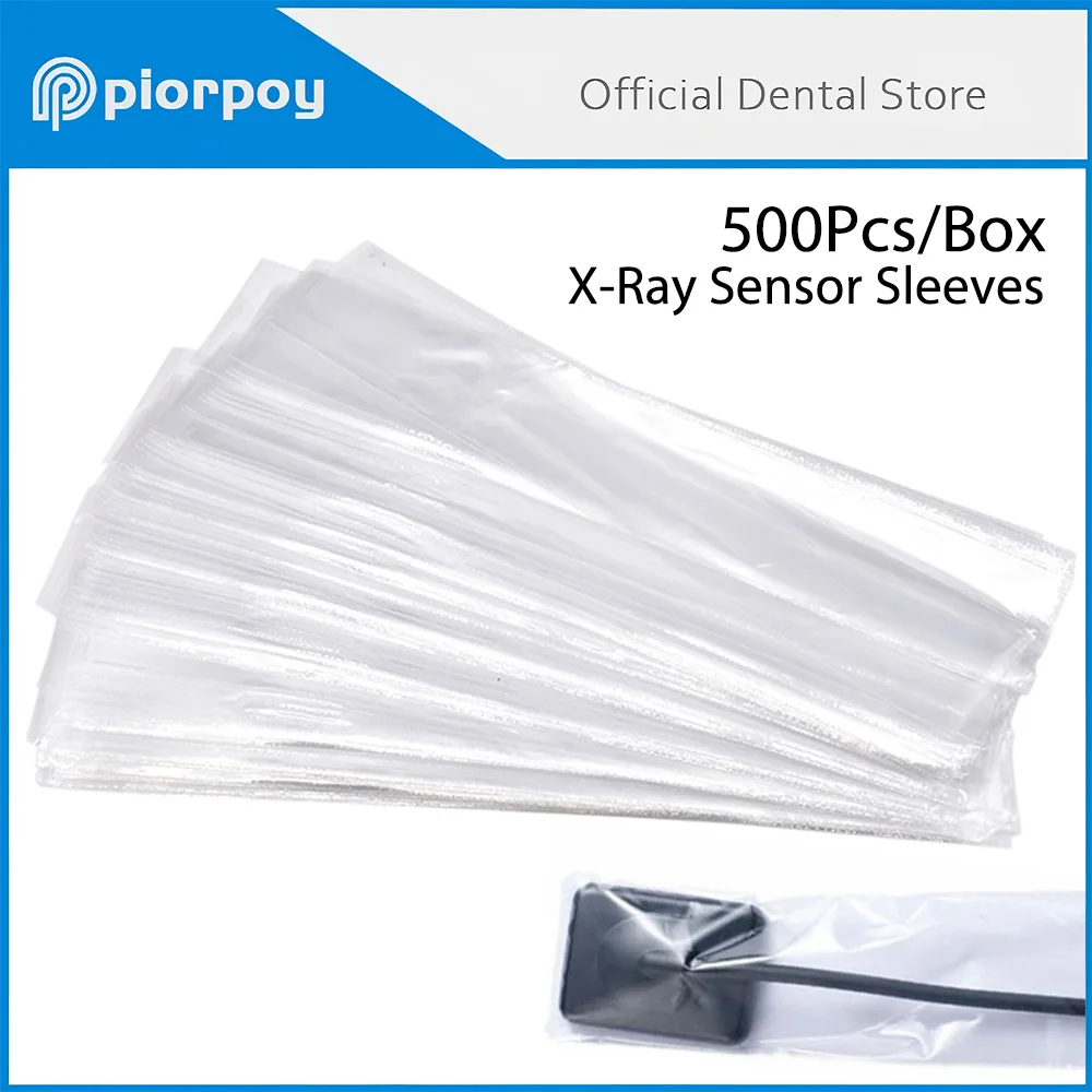 PIORPOY Disposable Dental X-Film Digital Sensor Sleeves 500pcs/Box Dental Material Protector Film Cover Mouth Mirror Sleeves