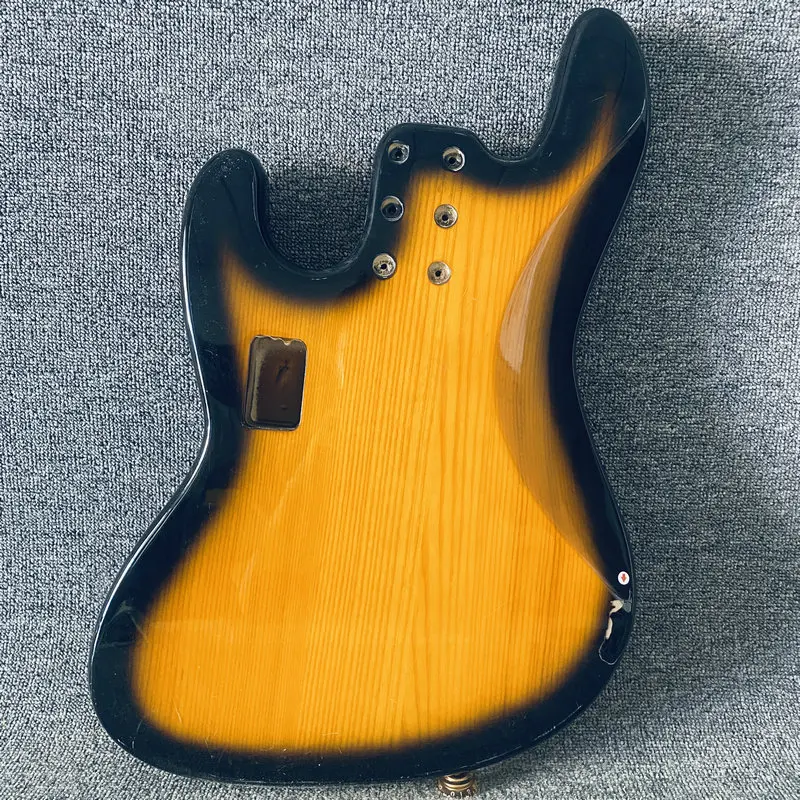 FB261 Jazz Electric Bass Body 5 String Version  Solid ASH for Replace and DIY  Active Custom Pickups Sunburst Color Paint Damage