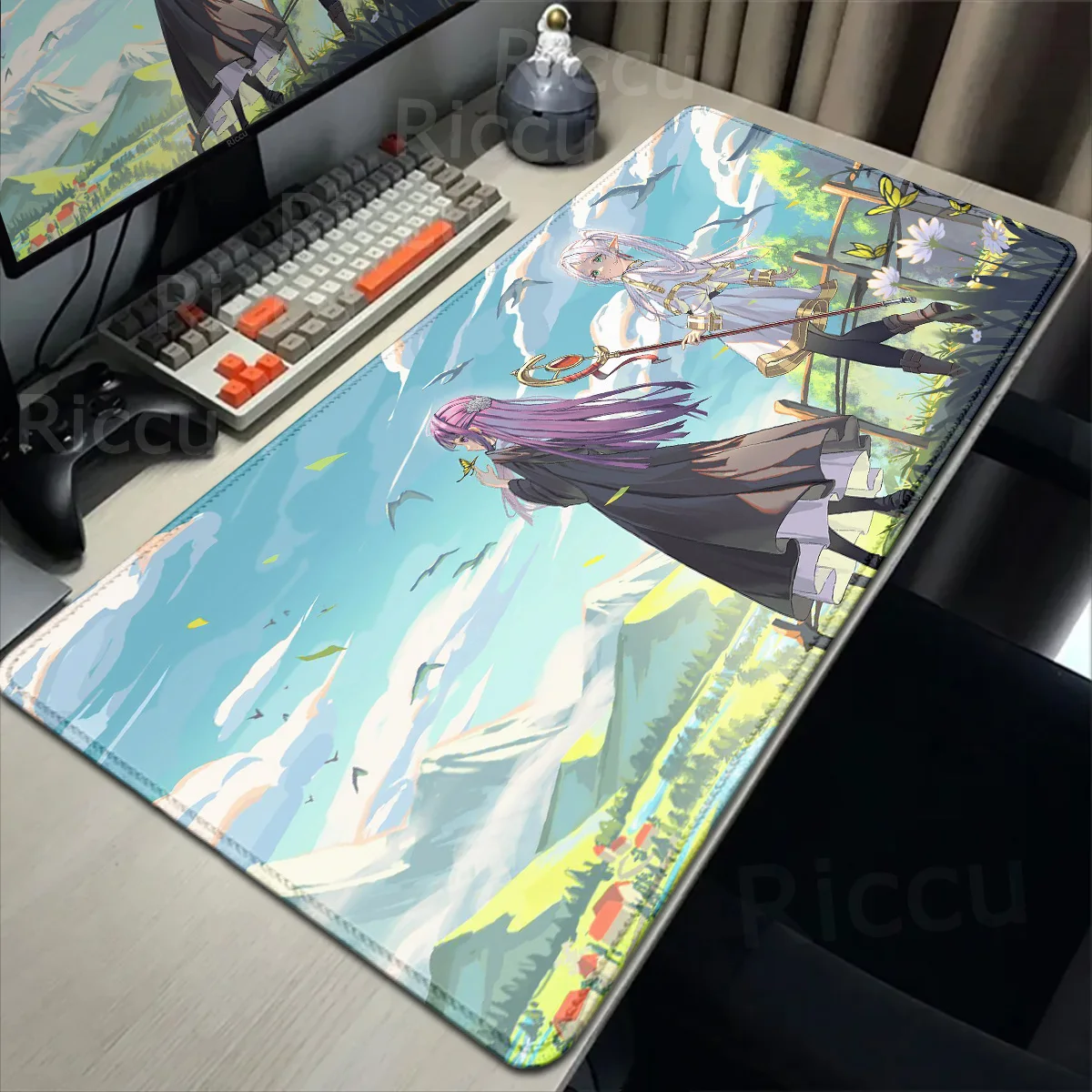 XXL Anime Frieren Mousepad HD Gaming Office Desk XLPads Large For Computer Non-slip Lockedge Mouse Pad Notebook Accessories Pads