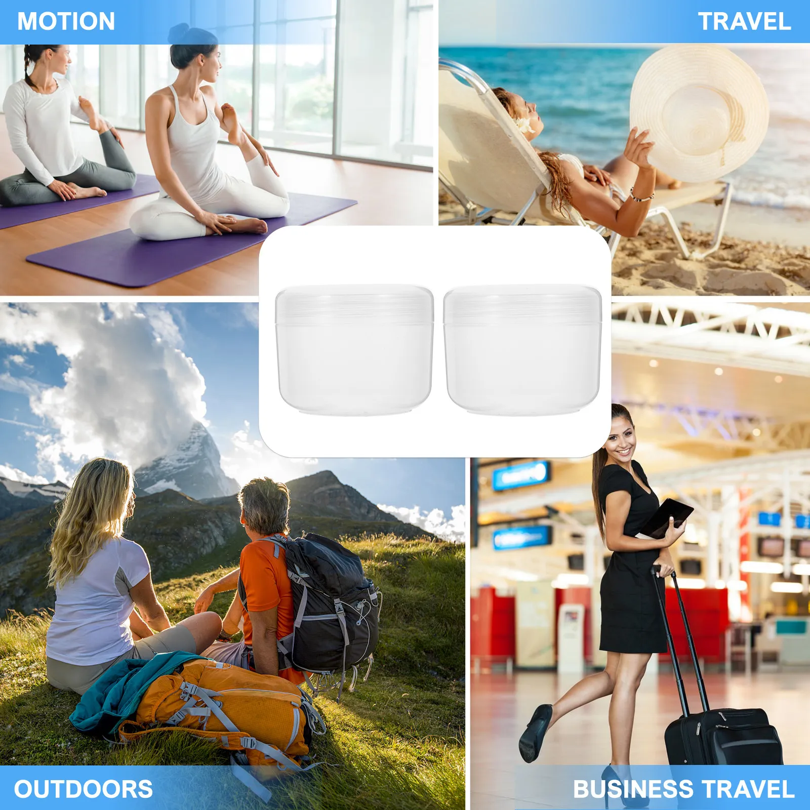 4Pcs Transparent Small Cream Jars Lightweight Portable Containers with Lids for Travel Camping Business Trips Sample