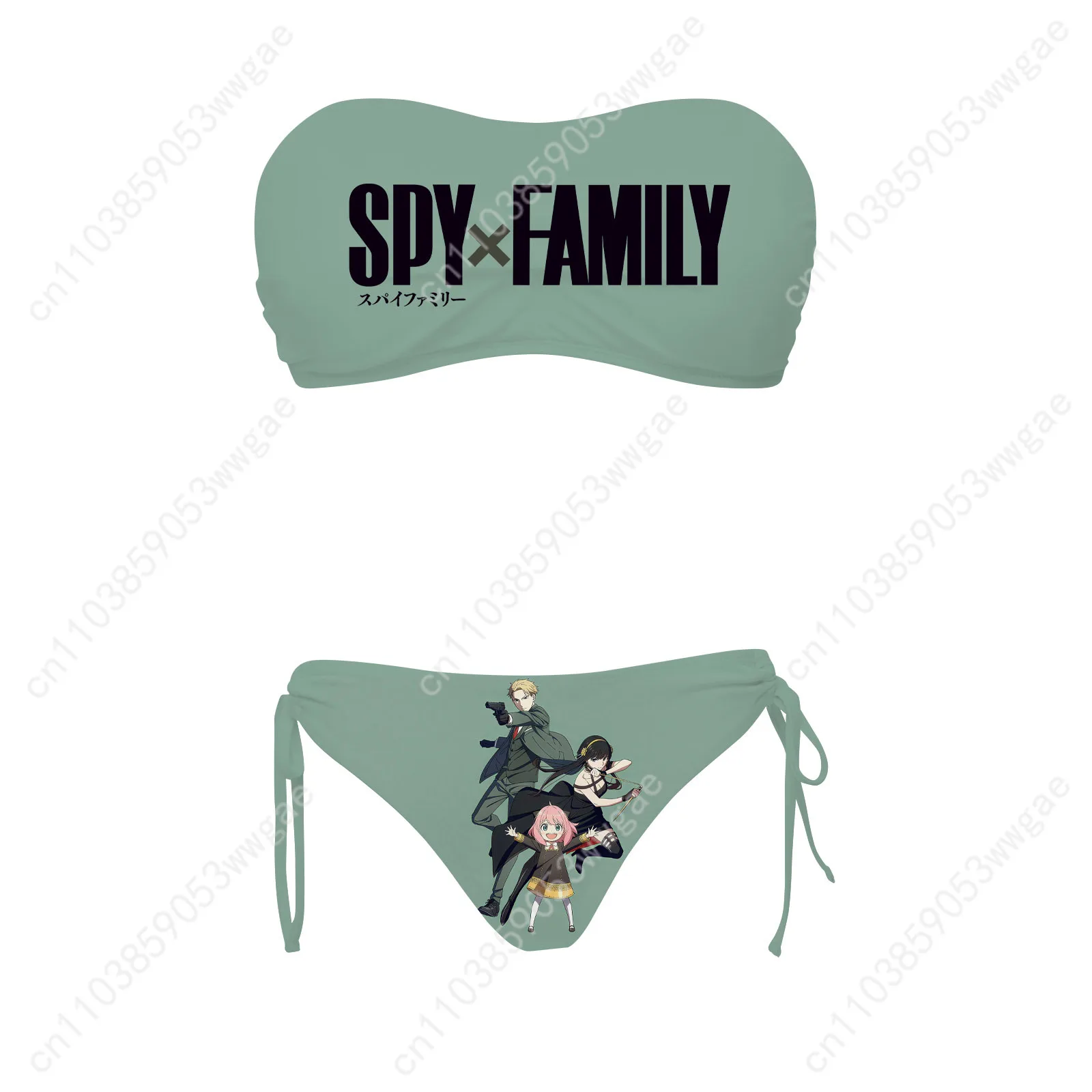 Spy×Family Swimsuits Womens Drawstring Two Piece Set Bathing Suit Personalized Swimwear Pool Beach Bikini Customized Beachwears