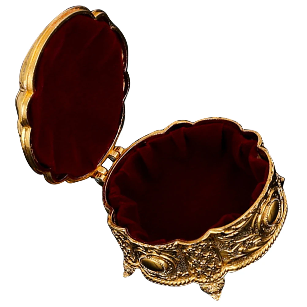 

Retro Vintage Metal Jewelry Box Small Aluminum Alloy Jewelry Organizer Case Trinket Storage Holder Earring Ring Bracelet Storage