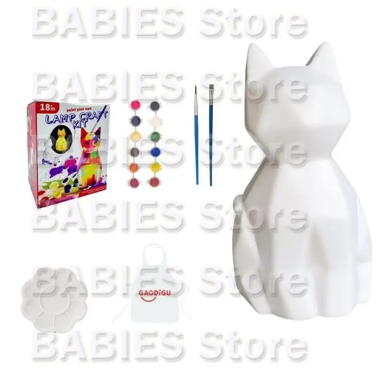 C9GB Cats Shaped Lamp Painting Set for Children Educational Art Toy for Acyivity