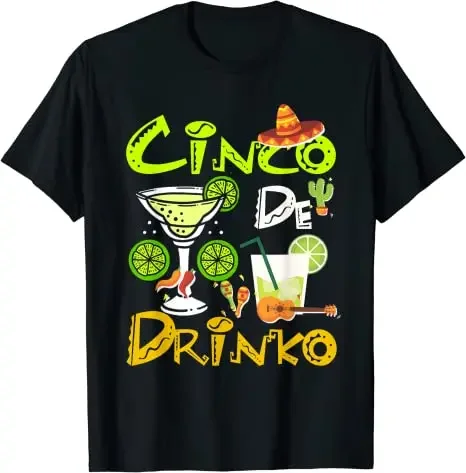 Women Cinco De Mayo Graphic T-shirt Mexican Party Outfit 5 De Mayo Sexy Lips Pepper Nachos Medium Hat Margarita Decoration Tops