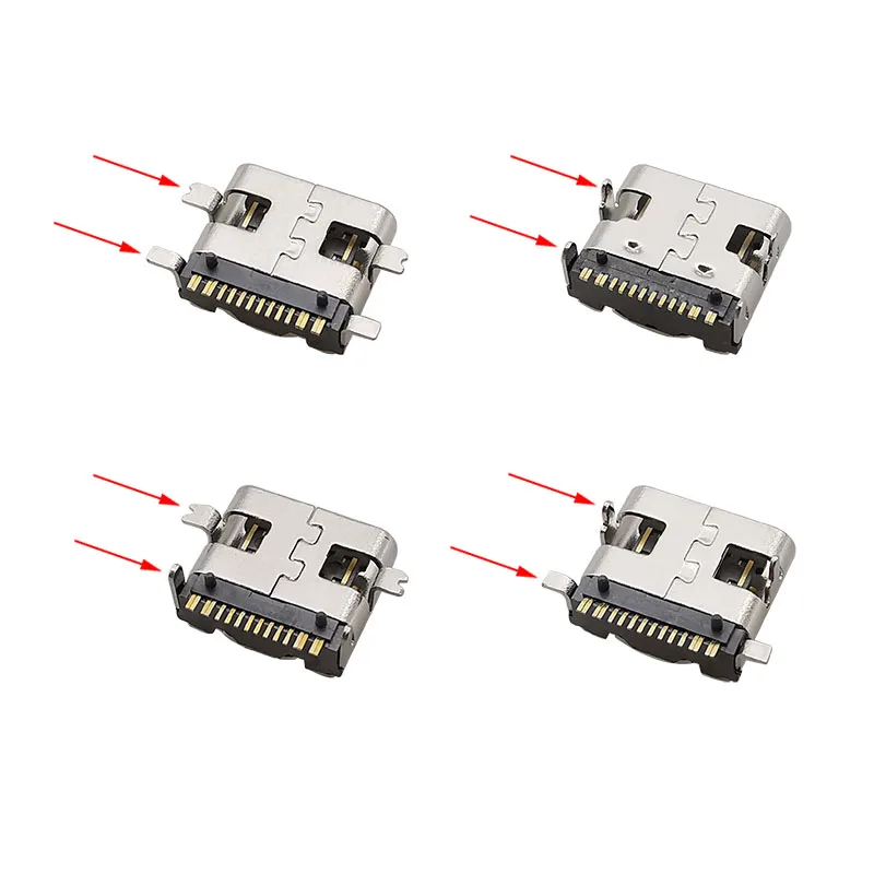 10 Stücke USB Typ C Buchse 16 Pin Stecker Typ-C Buchse Ladeanschluss Stecker SMD PCB Löten DIY Reparatur USB-C Jack Adapter – Detail 6