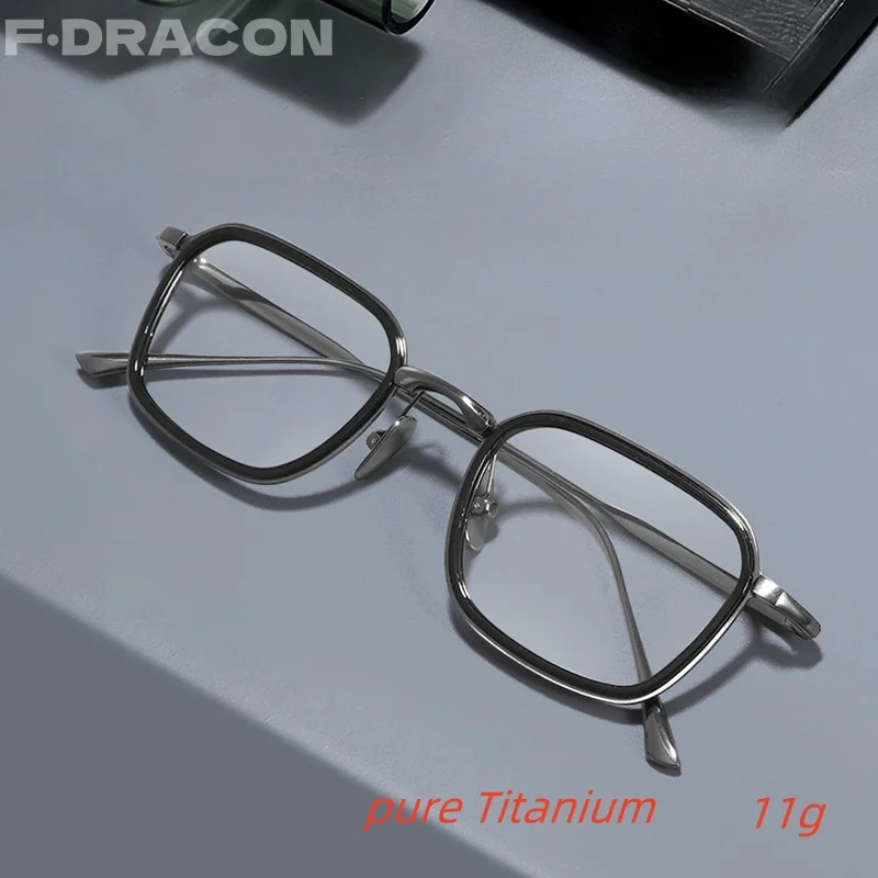 

Light Luxury Titanium Eyeglass Frame Ultra Light Business Square Men's Women's Frame Optical Prescription Glasses frame 98495