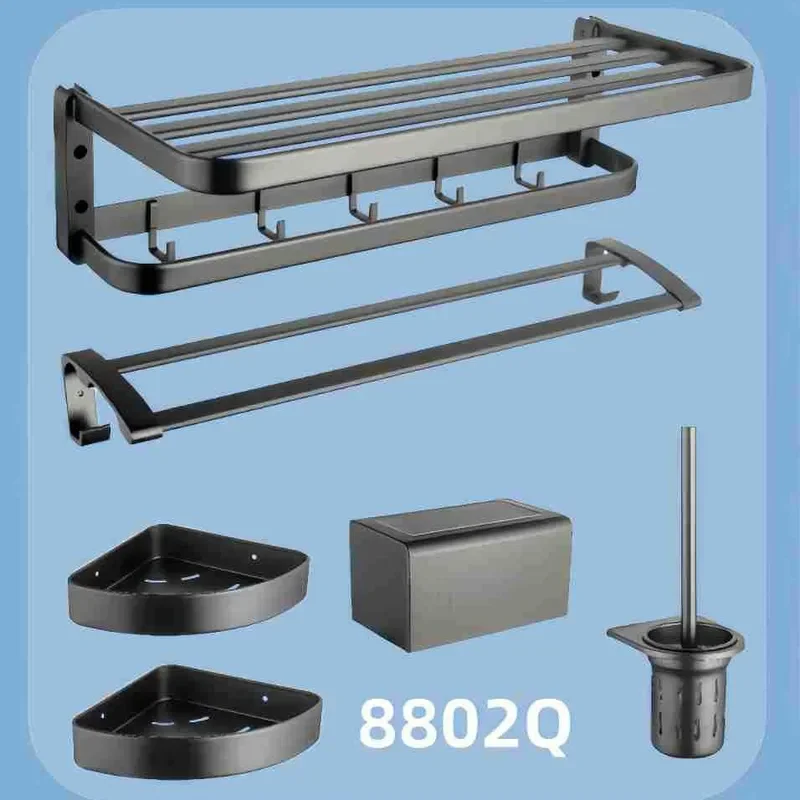 Wall Mounted Bathroom Towel Rack Holder Stainless Steel Toilet Paper Shelf Storage Organizer for Bath Room Accessories