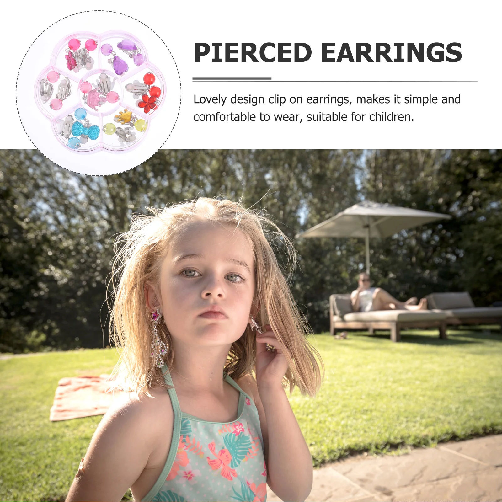 

7Pairs Clip on Earrings for Girls Sweet Stylish Lightweight Daily Use Birthday Party Performance Clip Earrings