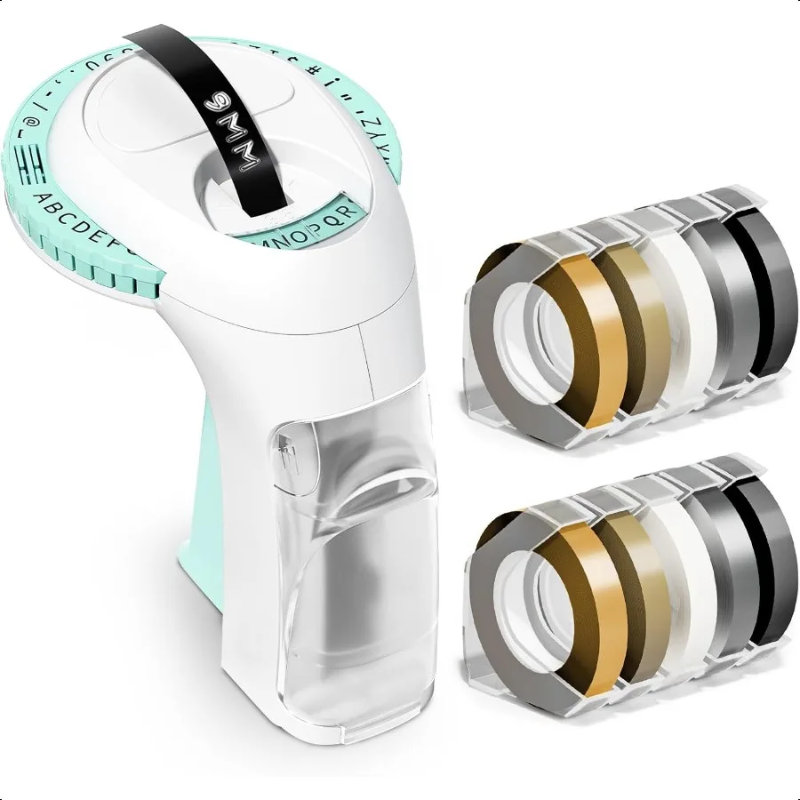 

Eming Labeler S Green Old School Label Maker with 10pk Eming Label Tape Portable Handheld Label Printer for Home Use