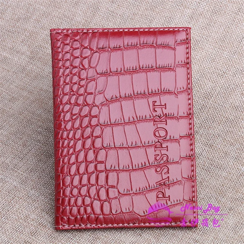 Passport Cover Crocodile Pattern PU Leather Packet Case ID Credit Cards Passport Holder Wallet Purse Bags Travel Accessories