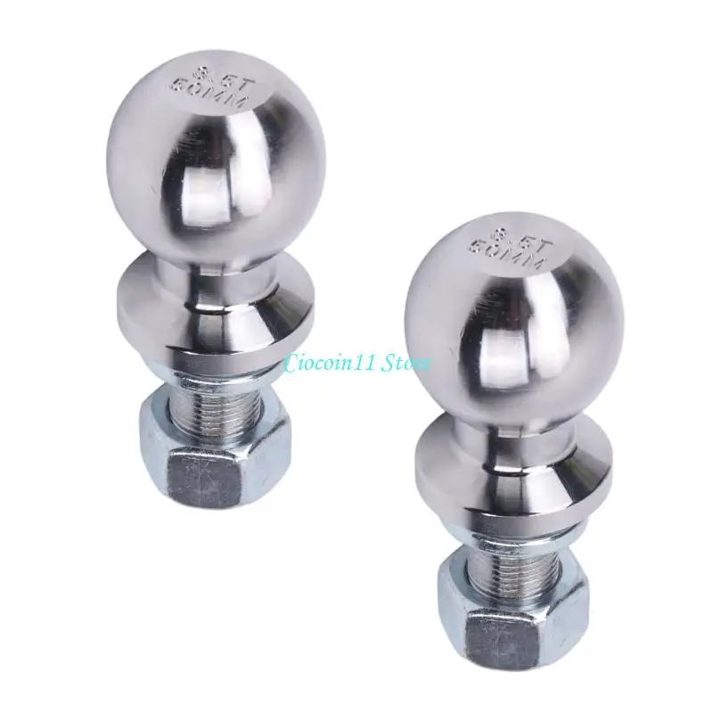 Y1UB M22 Thread Tow Ball 2-Pack with Integrated Mounting Flanges and Steel Construction for Installing Trailer Coupling