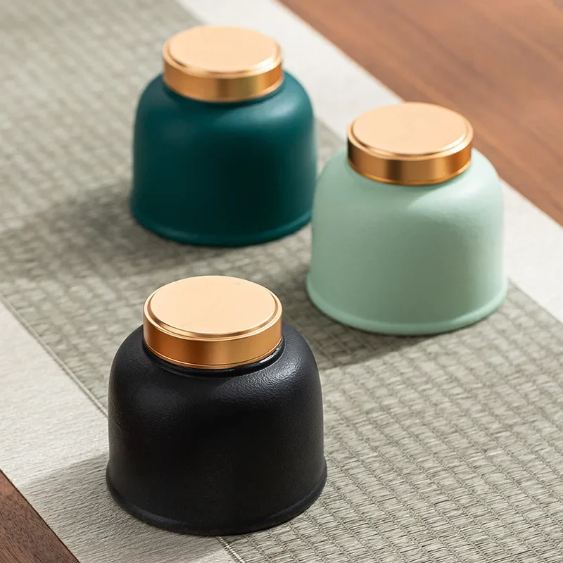 Ceramic Storage Jar Table Decoration Alloy Sealed Tea Decor Furnishings