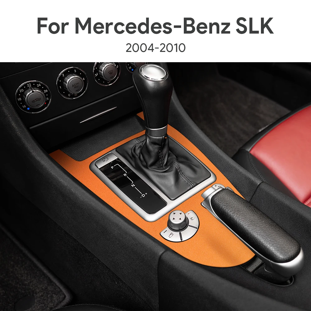 Hochwertiger Wildleder-Aufkleber für Mercedes Benz SLK R171 2004-2010, passend für Links- und Rechtslenker, für die Mittelkonsole und Schalthebel