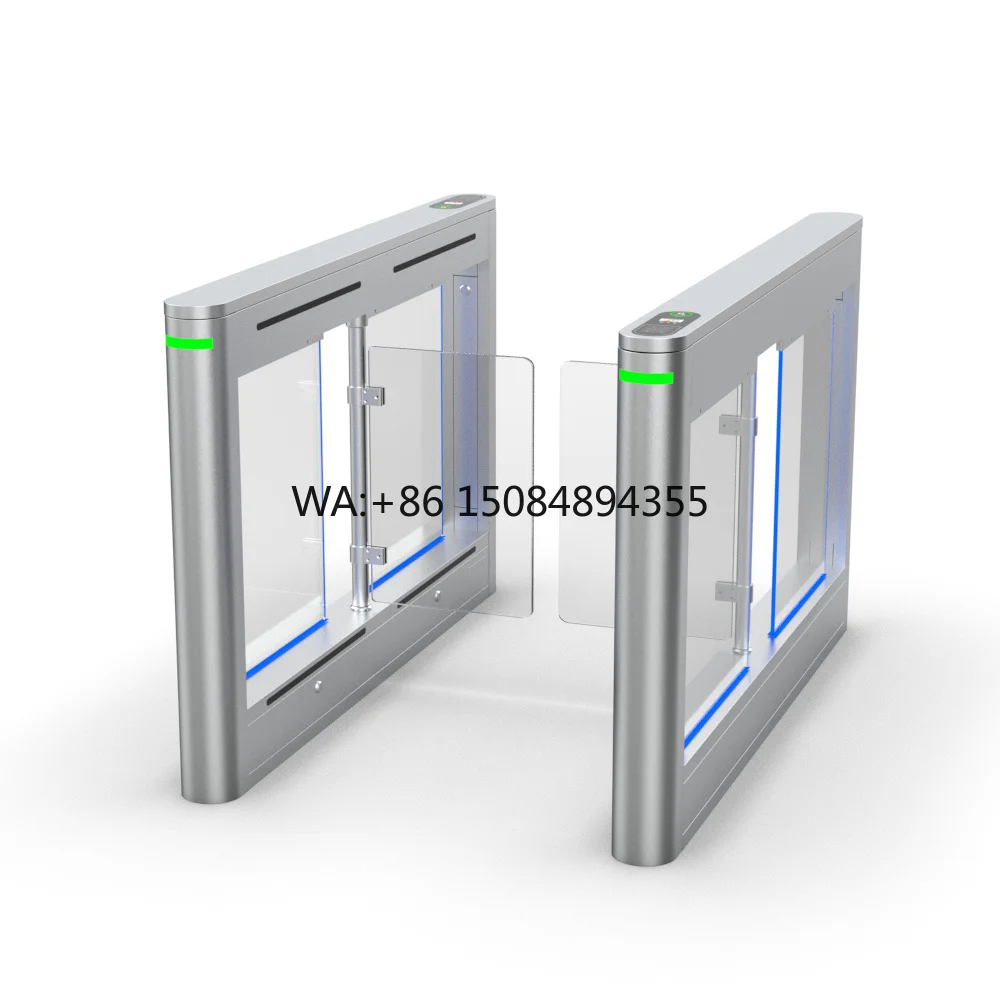 High-Speed Automatic Swing Barrier Gate with RFID QR Code & Face Recognition Access Control Turnstiles System