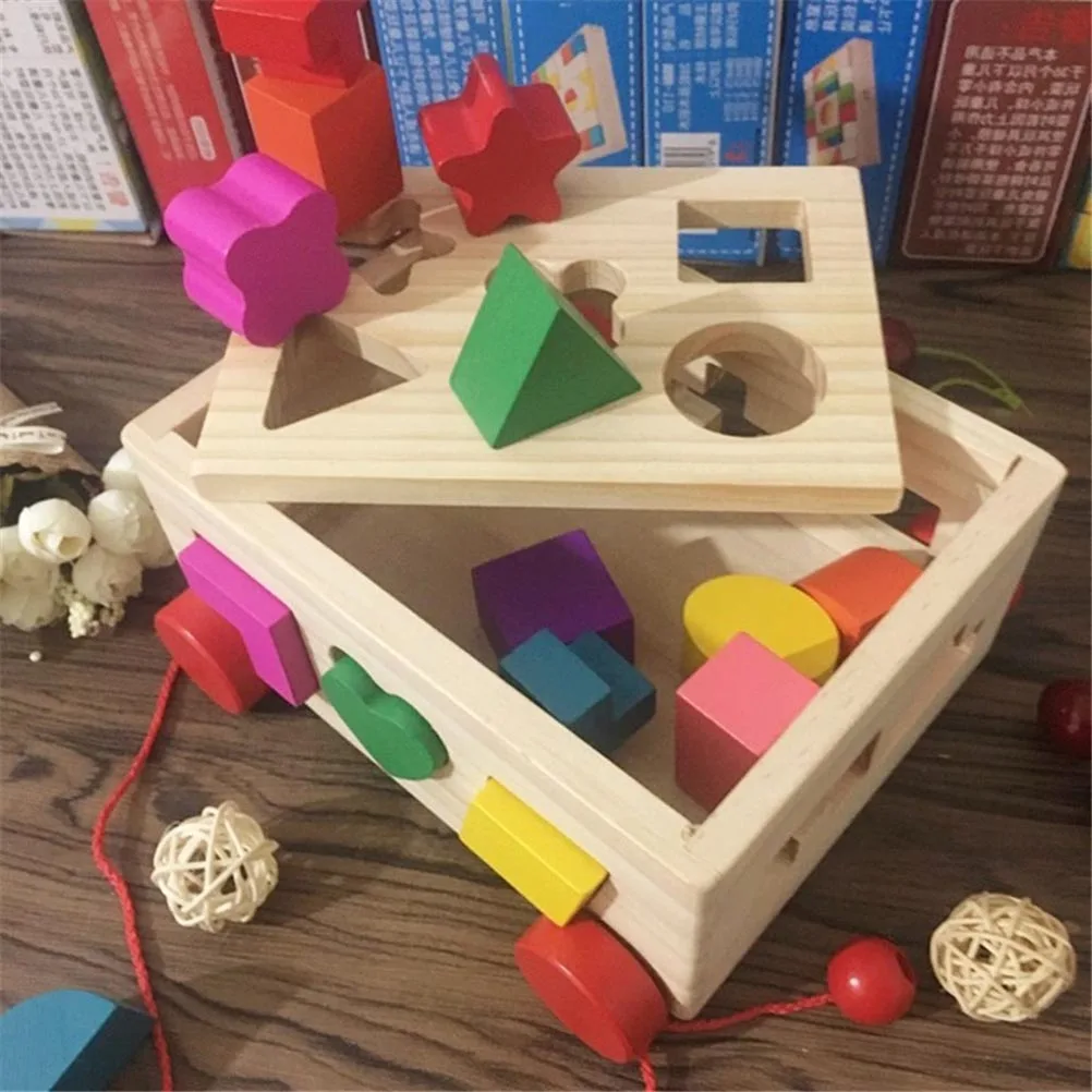 Form passendes Anhänger-Spielzeug, pädagogisches Holz, Holzbausteine, Grafiken für Kinder