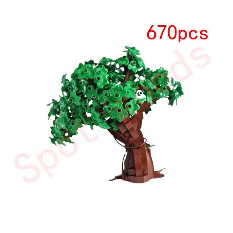 Spot MOC-102188 willow small green tree swamp tree plant small particles assembled building blocks tree house toy gift