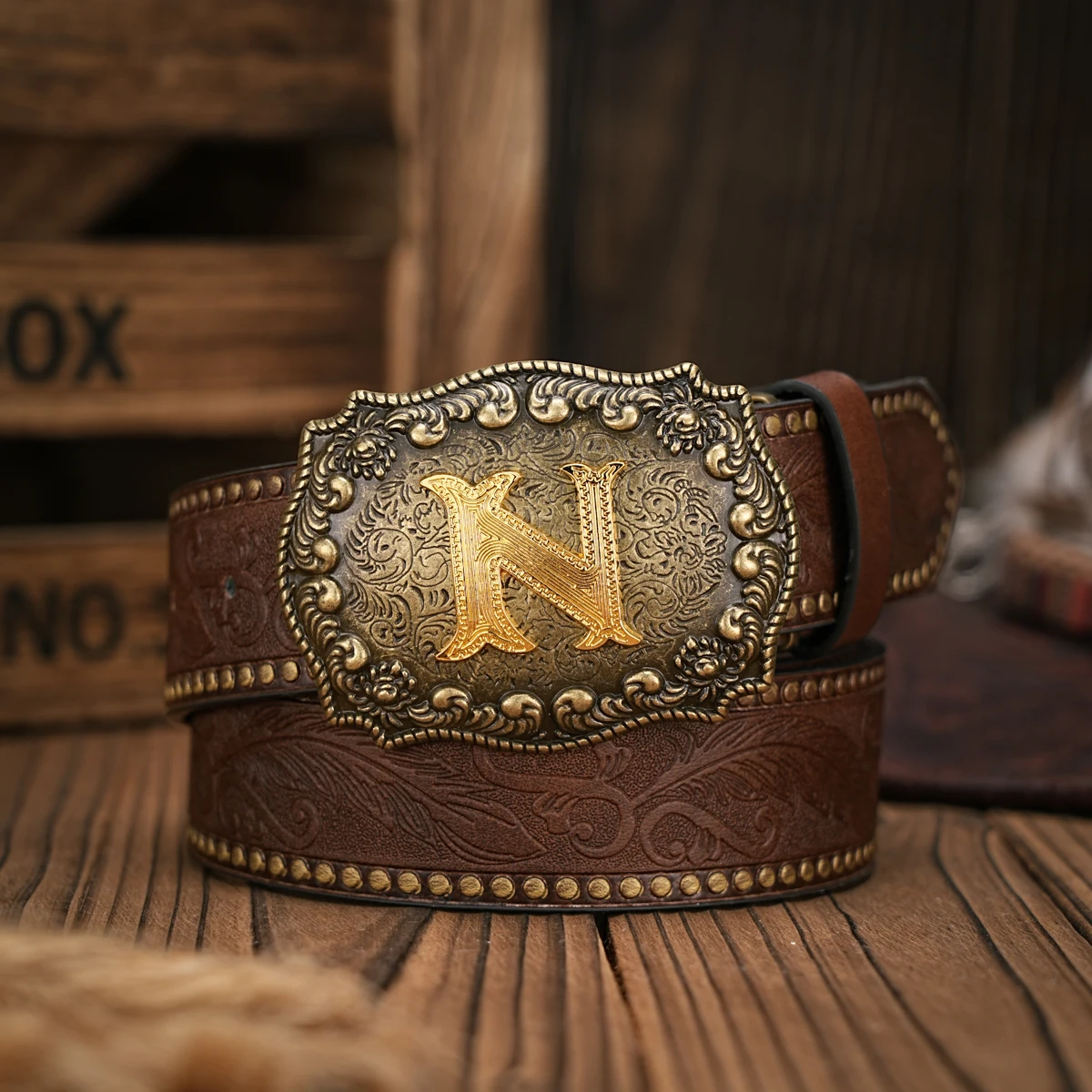 1 Stück Western-Cowboy-Gürtel - Geeignet für Männer und Frauen. Western-Gürtel mit PU-Prägung und Schnalle. Einzigartiges und Retro-Design – Detail 17