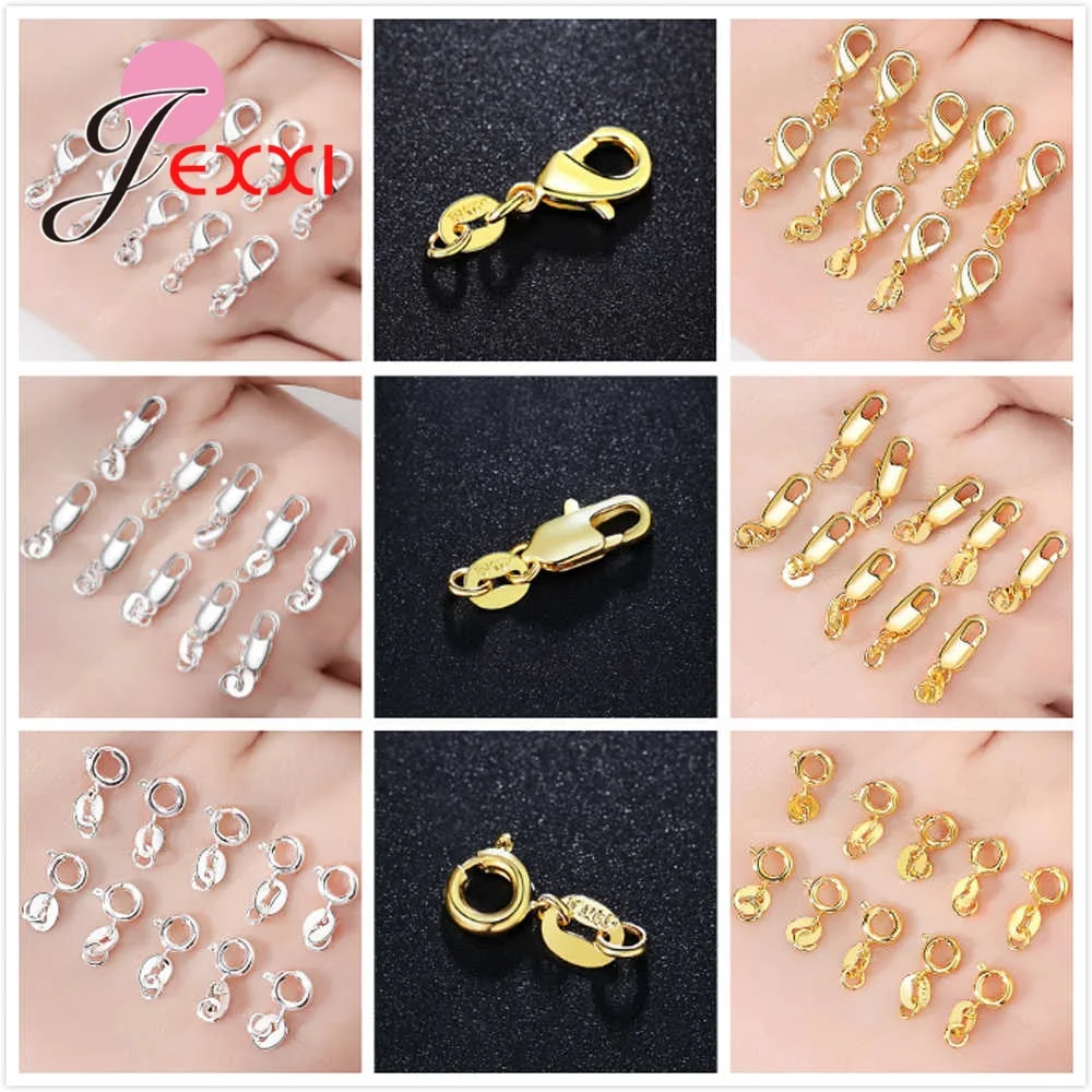 10pcs/lot Lobster Clasps Gold 925 Sterling Silver for Necklace Bracelet Connector DIY Jewelry Findings Making Accessories