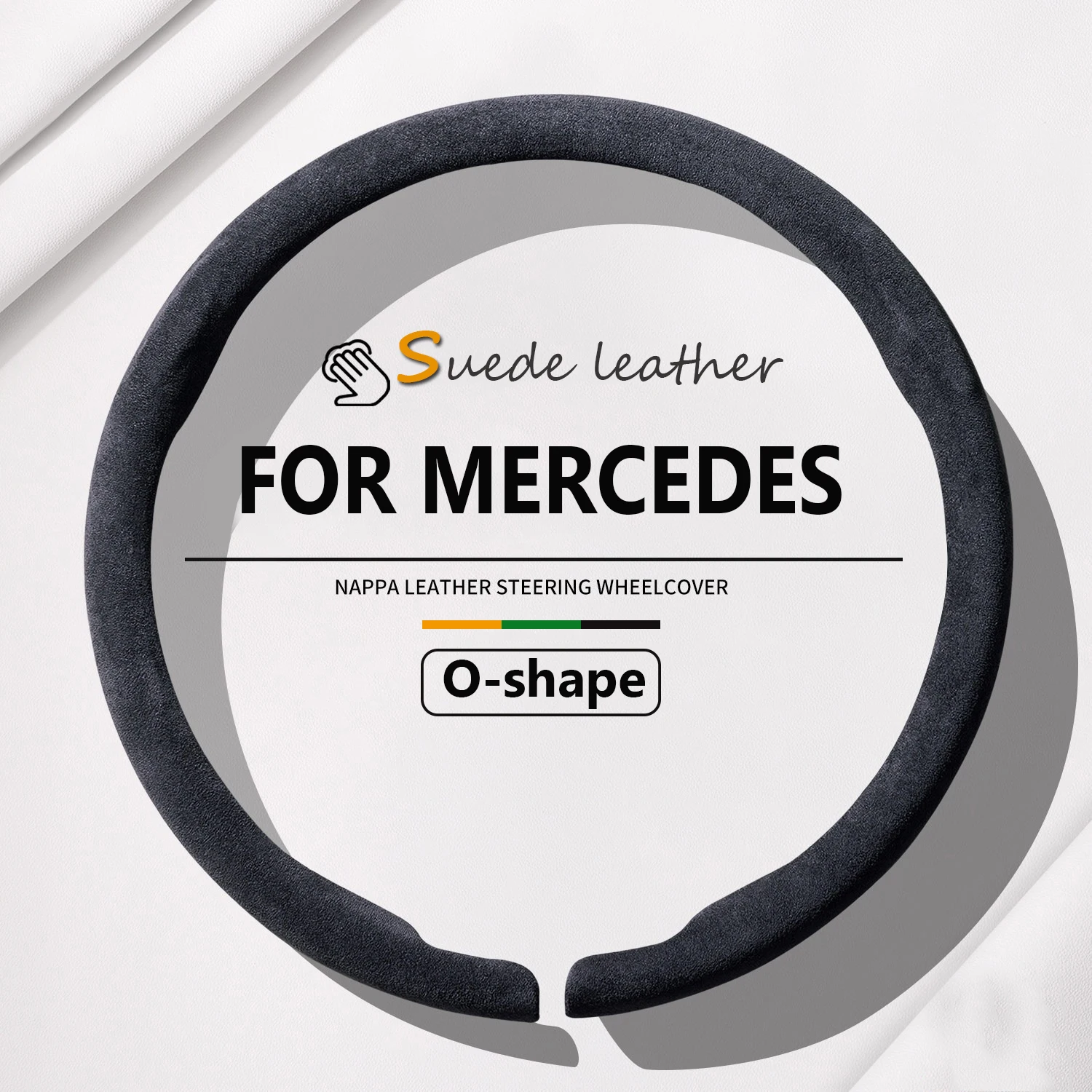 Coprivolante In Pelle Scamosciata Per Mercedes-Benz Amg Classe G, Gla, Glb, Glc, Gle, Gls, Antiscivolo, Protezione Premium