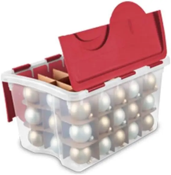 

48 Quart Clear Stackable Holiday Christmas 45 Ornament Box Calendar Block calendar