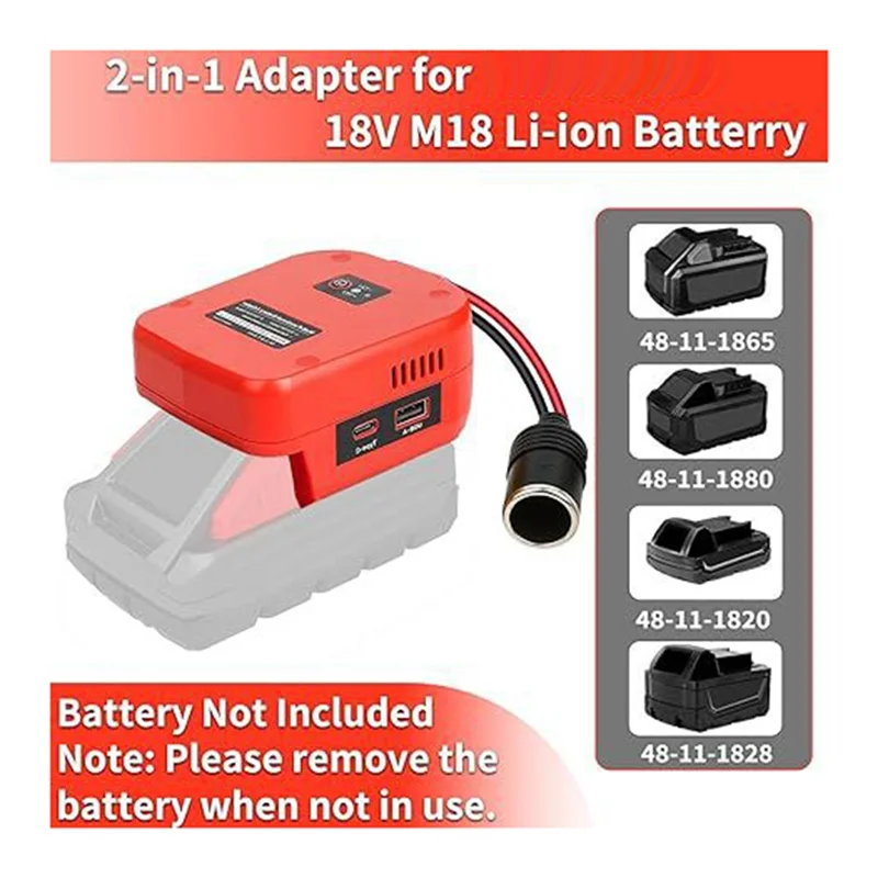

FEDI-2 In 1 Buck Converter For M18 18V To 12V Converter For CAR Refrigerator Toy Car Power Wheel Toy