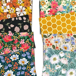 Flower 50*145cm Polyester Cotton/Pure Cotton Fabric Bow-Knot DIY Patchwork for Cloth Sewing Garment Tissue